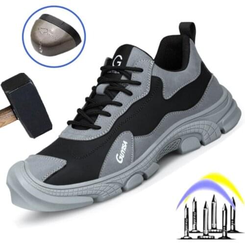 High Quality Work Shoes Safety Shoes Men Indestructible Work Boots Steel Toe Sneaker Anti-stab Anti-smash Construction Protect