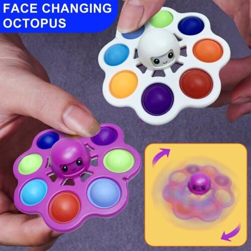 Fun Fidget Spinner Toys Fidget Dult Early Stress Relief Brain Education Bubble Music Press Keychain Toys Stress For Kids Adults