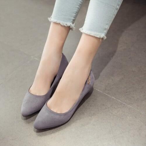 Big Size Ladies high heels women shoes woman pumps Pure color light-mouthed slim-heeled single shoes