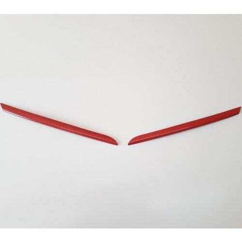 1 pair front radiator grille Trim red color stainless steel accessories left and right For Clio IV 2012-2016 Chromium Styling