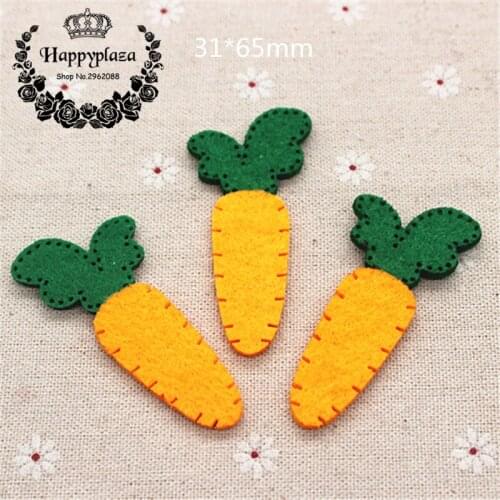 10pcs Lovely Handmade Non-woven Fabric Artificial Carrot Applique Patches Felt Accessories DIY Craft Scrapbooking,31*65mm