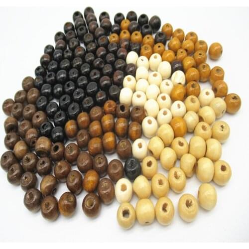 20g/bag 9*10mm mix color wooden round beads DIY Natural wood beads have hole for Home decoration diy Handmade baby Crafts DQ59