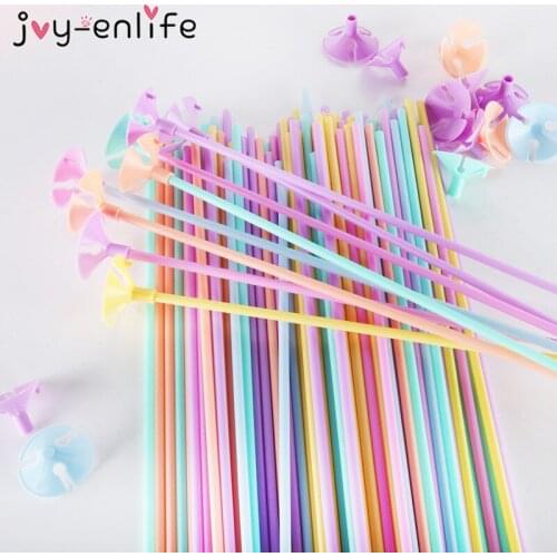 20pcs Colorful Latex Balloon Sticks Birthday Party Decorations Kids Hand Balloons Holder Sticks With Cup Wedding Party baloon