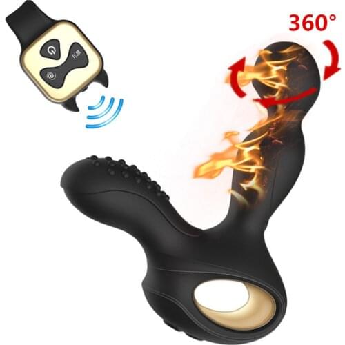 2018 Heating 5 Mode Rotating 10 Mode Vibration Male Prostate Massager G-Spot Stimulator Butt Plugs Anal Vibrator Sex Toy For Men