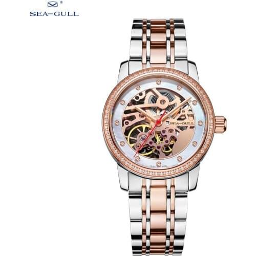 Seagull Fashion Womens Watch Diamond Waterproof Automatic Mechanical Ladies Watches With Seagull Movement Gift 317.15.6120KL