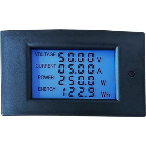 20A DC 7.5-100V Digital LCD Voltmeter Ammeter Wattmeter Power Energy Meter Volt kwh Watt Amp T3EC