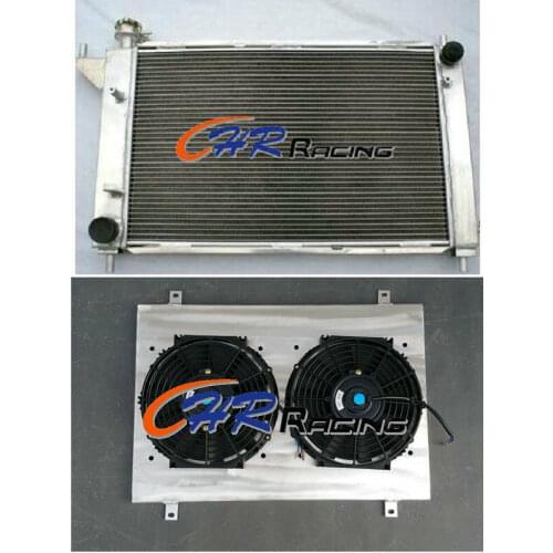 3row ALUMINUM RADIATOR&SHROUD&FANS for 1994-1995 FORD MUSTANG GT/GTS/SVT 3.8/5.0