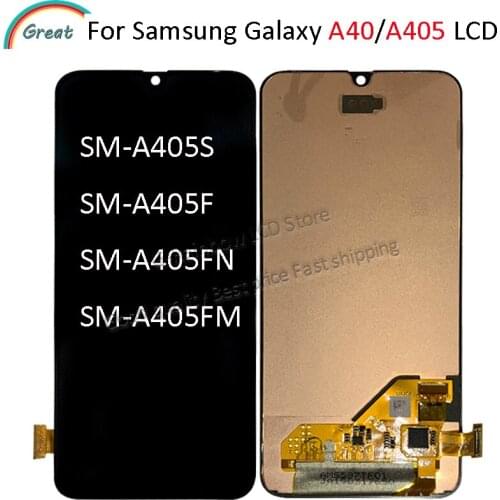 5.9'' AMOLED For Samsung Galaxy A40 LCD A405 display touch Screen Digitizer Assembly with frame replacement repair parts