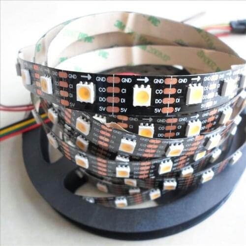 5mX APA102 5050SMD WW 3000K/CW 65000K/NW 4000K programmable 60LEDLED/m flexible led strip light black PCB express free shipping