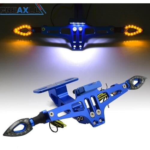 Motorcycle Accessories Plate Bracket License Plate Holder LED Light For Aprilia Pegaso 650 Factory 07-IN POI RS4 RS125 11-IN POI