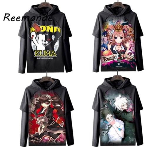 Anime Danganronpa Monokuma Hooded Long-sleeve shirts 3D Print Nagito Komaeda Cosplay Pullover shirts Shirt For Women and Mens