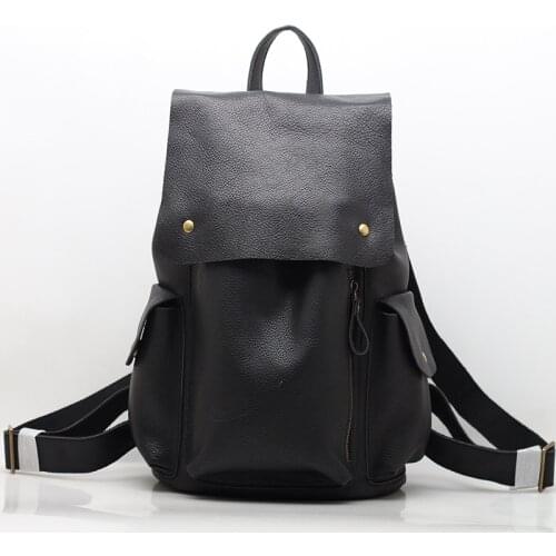 Big Backpack Men Genuine Leather Travel Bags Classic Casual School Bags For Teens Boy Large Capacity Daily Daypacks High Quality