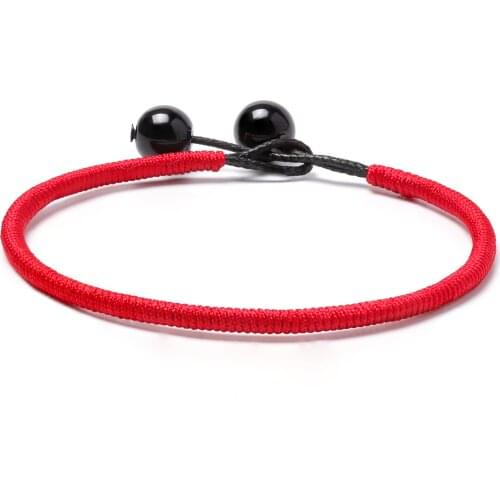Molysense Handmade Lucky Red Bracelet Black Onyx Bead Bracelet