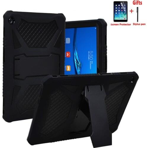 Tablet Shell for Huawei MediaPad M3 Lite 10 BAH-W09 BAH-AL00 10.1'' Case Silicone and PC Shockproof Heavy Duty Armor Cover+ Film