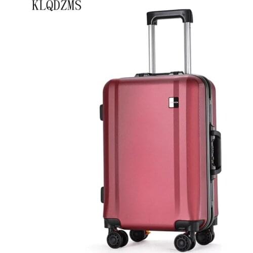 KLQDZMS 20’’22’’24’’26Inch Classic Business Travel Spinner Rolling Suitcase PC Mens Luggage With Wheeled Trolleys