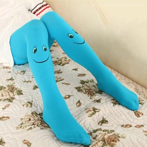 Baby Kids Girls Pantyhose Stockings Spring And Autumn Velvet Smile Face Pants Child Female Legging Pant