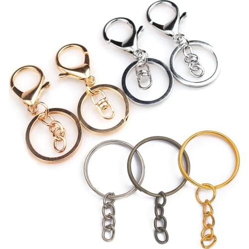 5-10Pcs Metal Blank Keyrings Keychain Split Ring Key Holder Rings DIY Pendant Findings Charms Key Chains Keyring Accessories