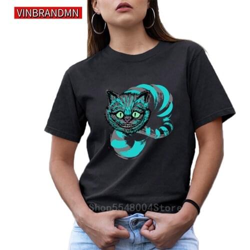 Grinning like a Cheshire Cat T-shirt Women Summer Tops Tee Kawaii Animal T Shirt Woman O-Neck Short Sleeve Fashion Ladies Tshirt