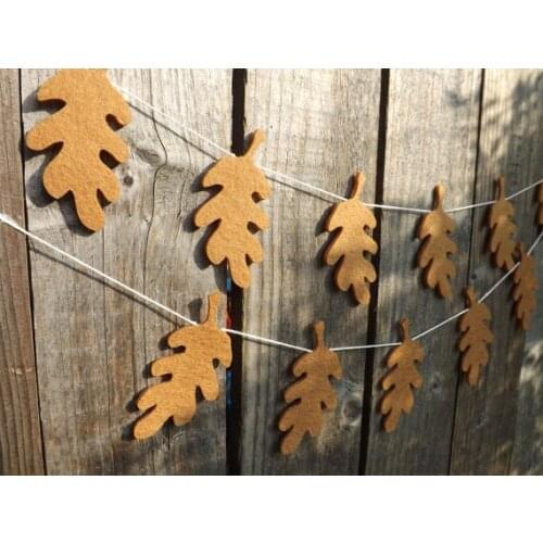 Oak Leaf Thanksgiving felt Garlands baby shower buntings fall wedding birthday Church nursery decor baptism banners