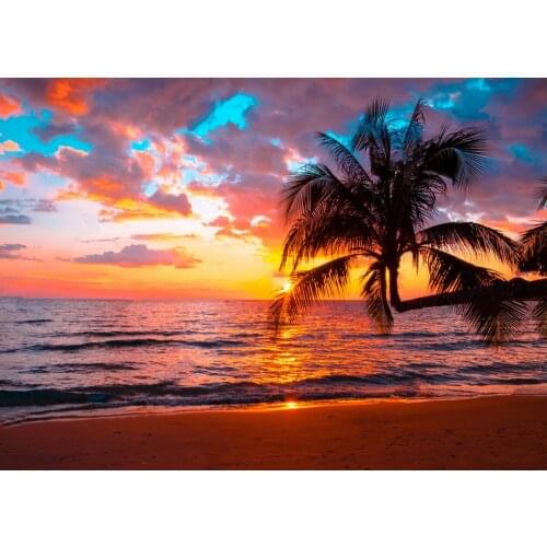JMINE Div 5D palm trees sunset tropical sea beach Full Diamond Painting cross stitch kits art Scenic 3D paint by diamonds