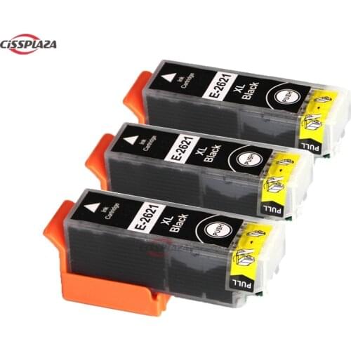 CISSPLAZA 3x 26XL Black Ink Cartridge for epson XP600 XP605 xp700 XP520 XP620 XP625 XP720 XP820 XP610 XP615 XP710 XP810 t2621