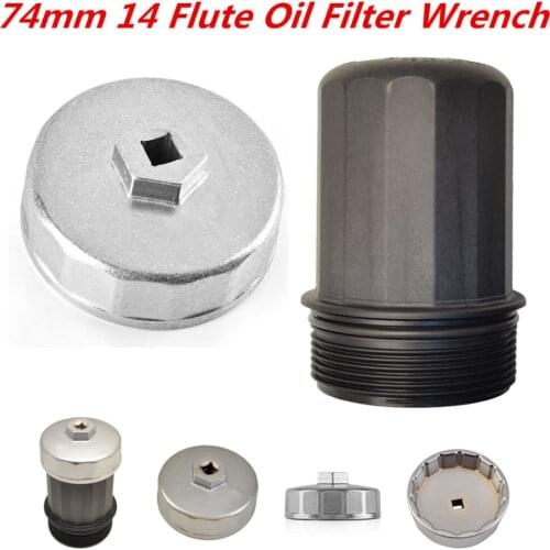 Chuang Qian 74mm 14 Flute Oil Filter Wrench Cap Housing Tool Socket Removal Wrench Tools For Audi A3/A4/A5/A6/Q3/Q5/TT/Allroad