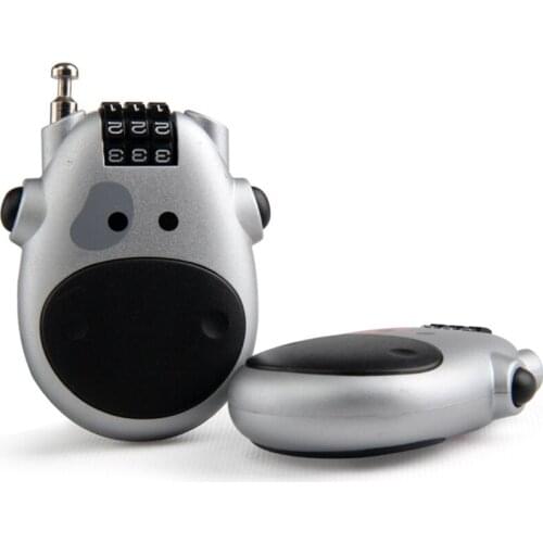 Cow Shaped portable ABS Security Retractable Steel Cable password Lock for helmet bike Backpack luggage door and window