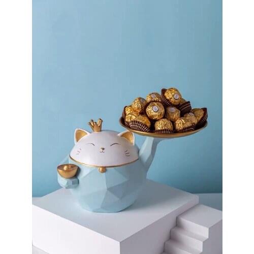 Creative cat tray New home gift home decor Decoration ornaments figurine miniature nordic decoration home living room