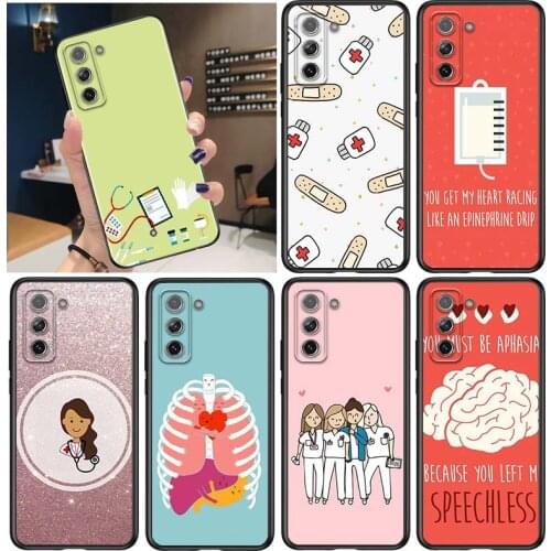 Nurse Medical for Samsung Galaxy S21 Ultra Plus Note 20 10 9 8 S10 S9 S8 S7 S6 Edge Plus Black Phone Case
