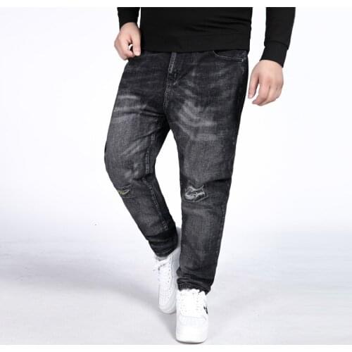 12XL 10XL 8XL 52 50 2020 New Men Thin Light Jeans Business Casual Stretch Slim Denim Jeans Light Blue Trousers Male Brand Pants