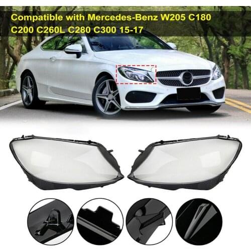 Reliable Headlight Shell Dustproof Left Right Headlamp Lens Cover Replacement for Mercedes-Benz W205 C180 C200 C260L C280 C300 1