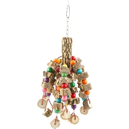 Natural Wood Large Parrot Toy Best For African Grey Macaws Cockatoos Parrot Birds Bird Educational Toy