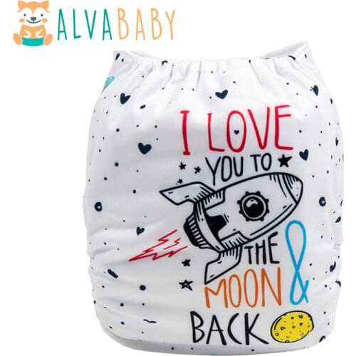 New Arrival! Alvababy Cloth Diapers Baby Reusable Digital Positioned Diaper Cloth Nappy with 1pc Microfiber Insert