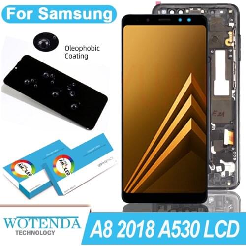 Original 5.6'' Super AMOLED LCD Display with Touch Screen Digitizer for Samsung Galaxy A8 2018 A530 A530F Repair Parts