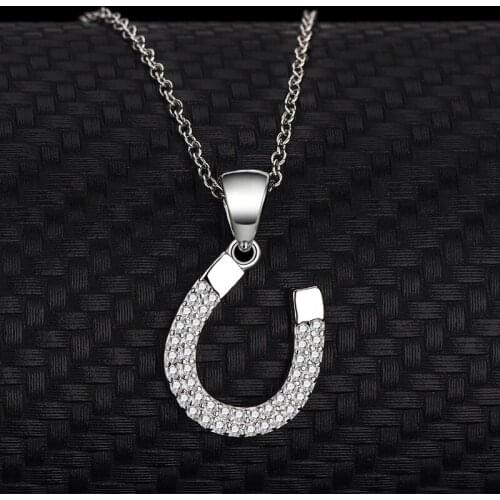 S925 Sterling Silver U type Horseshoe Necklace Europe And The United States Simplicity Fashion Jewelry Pendant Ladies Secklace