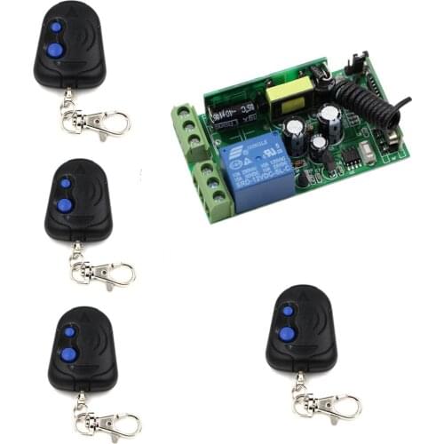 AC 85V 110V 120V 220V 250V 1CH Wireless Remote Control Switch Transmitter with 2 Button Receiver for Appliances Gate Garage Door