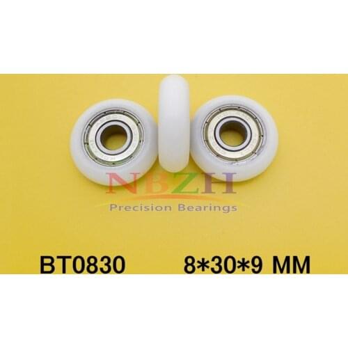BT0830 608ZZ 608Z 608 Nylon wheel hanging / ball bearing with pulley wheel for doors and windows 8*30*9MM