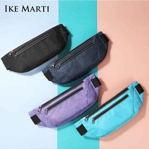 IKE MARTI Men Running Waist Packs Fanny Bag Pack Spors Belt Bag Male Portable Phone Pounch Gym Waist Bag Wallet Elastic Belt Men