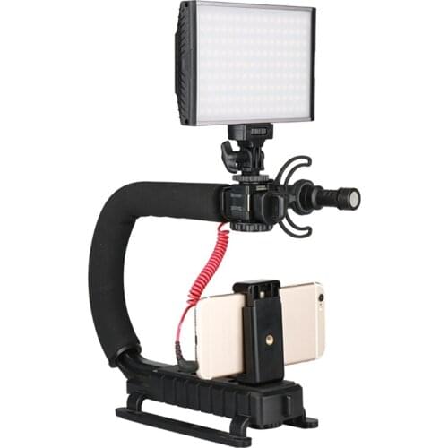 Profession 3 Shoe C-Shape Handheld Phone Camera Mounts Video Stabilizer Grip Holder Bracket For All SLR Cameras & Home DV Camera