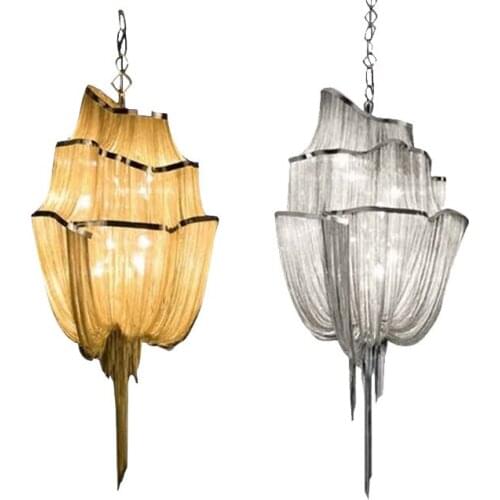 Luxury Pendant Light Aluminum Chain Metal Pendant Lamps For Living Room Bedroom Hotel Hall Restaurant Decoration Lighting PA0017