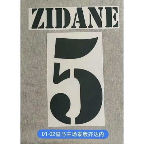 Super A Retro 2001 2002 Real Madrid zidane figo r.carlos raul number font print, Hot stamping patches badges