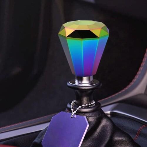 Universal Diamond Shift Knob,Manual Car Gear Shift Knob Shifter Lever Head 8/10/12MM Adapter