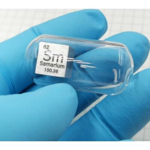 High Purity 99.9% Samarium Rare Earth Metal Sm 7.45g Carved Element Periodic Table 10mm Cube