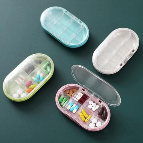 1PCS Pill Case 8 Grid Compartment Travel Pill Box Organizer Medicine Tablet Dispenser Organizer Pill Box Splitters Organizer