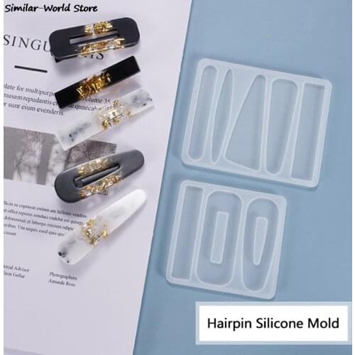 1×Silicone Casting Women Girl Hair Pin Mold UV Resin DIY Molds Handcraft Tool