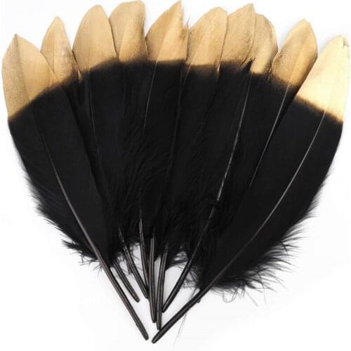 10Pcs goose black feathers plumes DIY dream catcher needlework jewelry making accessories wedding Decoration pluma crafts15-20cm