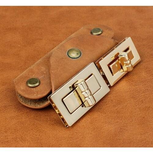 10Pcs Durable Buckle Rectangle Twist Lock Hardware For Bag Shape Handbag DIY Turn Lock Bag Clasp Purse Accessories