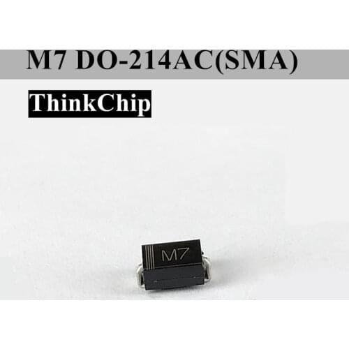 100pcs) 1N4007 SMA Rectifier Diode 1A 1000V (Marking M7)