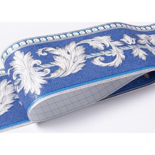 3d Vine Leaf Wall Border Decals Waterproof Tile PVC Vintage European Floral Wall Trim Waist Line Skirting Stickers Decor P095