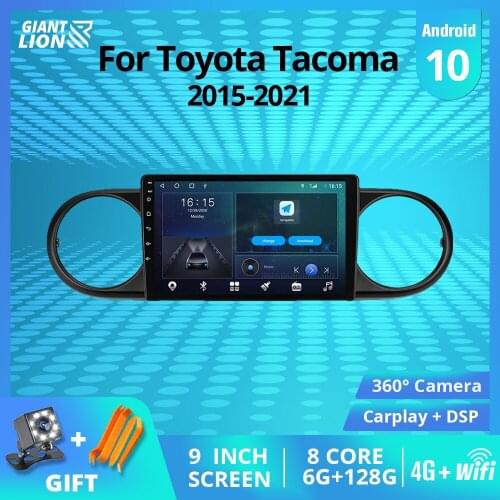 2 DIN Android 10.0 Car Radio For Toyota Tacoma N300 2015-2021 Stereo Receiver GPS Navigation DSP Auto Radio Bluetooth Player IGO